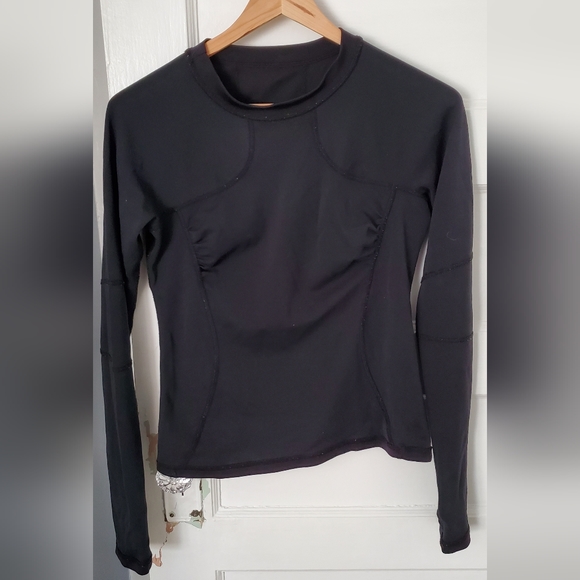 Lululemon Long Sleeve Black Running Shirt Size 6 - Picture 1 of 2